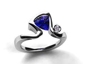 Trillion Tanzanite Ring With Diamond