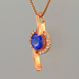 Tanzanite Pendant in Rose Gold