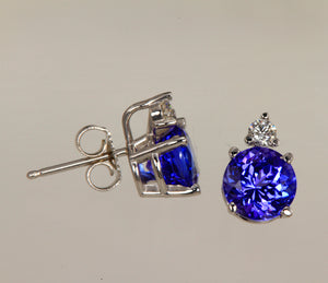 Tanzanite and Diamond Earrings 2.90 Carats