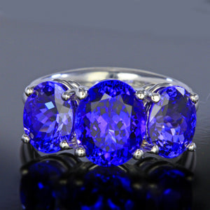 3 Stone Tanzanite Ring