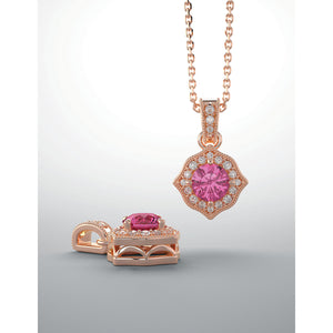 Tanzanite Pendant in 14 kt Rose Gold With fine Diamond