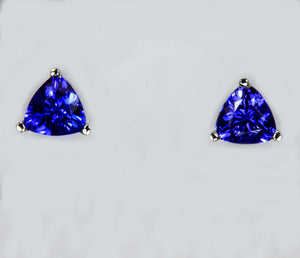 Beautiful Tanzanite Trilliant Earrings 1.51 Carats