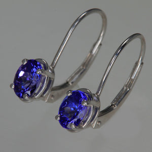 Lever Back Tanzanite Earrings 1.20 Carats