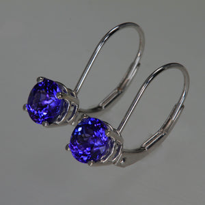 Lever Back Tanzanite Earrings