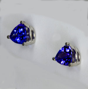 Beautiful Tanzanite Trilliant Earrings 1.51 Carats