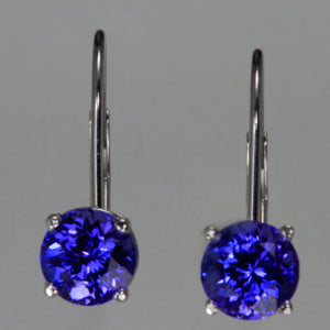 Lever Back Tanzanite Earrings