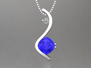 Hold for Sue: Blue Violet Square Cushion Tanzanite Gemstone 4.07 Carats