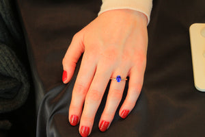 14K White and Rose Gold Tanzanite Ring 1.34 Carats