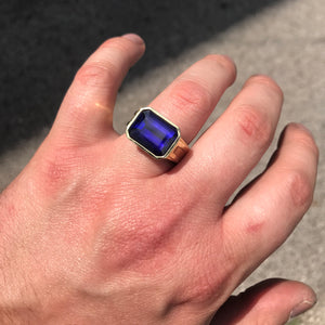 Owners 18K Yellow Gold  Tanzanite Ring 9.57 Carats