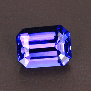 Blue Violet Emerald Cut Tanzanite Gemstone 2.35 Carats