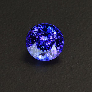 For Aleks: Blue Violet Round Brilliant Cut Tanzanite Gemstone 2.17 Carats