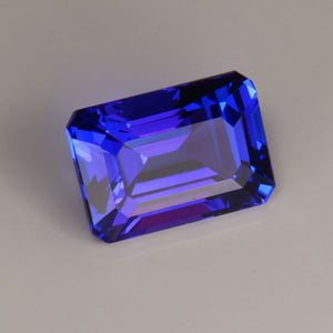 Blue Violet Emerald Cut Tanzanite Gemstone 6.04cts