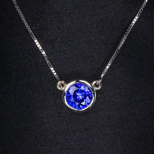 For Aleks: Blue Violet Round Brilliant Cut Tanzanite Gemstone 2.17 Carats