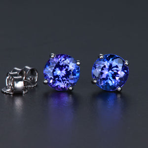 14k White Gold Tanzanite Earrings 1.90 Carats