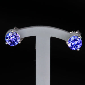 14k White Gold Round Stud Earrings .86 Carats