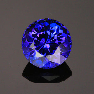 Violet Blue Round Brilliant Cut Tanzanite Gemstone 3.58 Carats