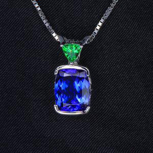 White Gold Tanzanite and Tsavorite Garnet