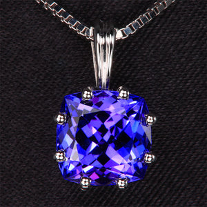 Square Cushion Tanzanite Pendant
