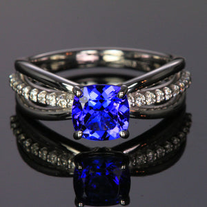 Tanzanite and Diamond ring