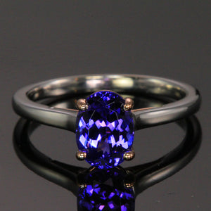 14K White and Rose Gold Tanzanite Ring 1.86 Carats