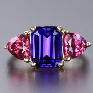 Tanzanite and Garnet Ring