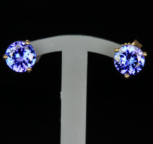 14K Gold Tanzanite Stud Earrings approx 1.30 Carats SALE PRICED