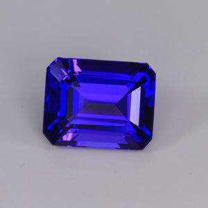 Blue Violet Exceptional Emerald Cut Tanzanite 12.45 Carats