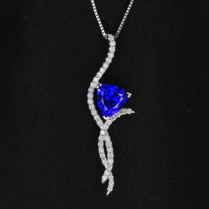 Hold for Zack 14K White Gold Trilliant Tanzanite Pendant