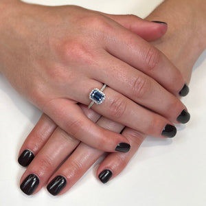 14K White Gold Tanzanite and Diamond Ring 1.80 Carats*