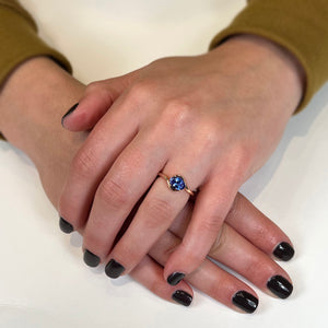 14K Rose Gold Oval Tanzanite Bypass Ring 1.27cts
