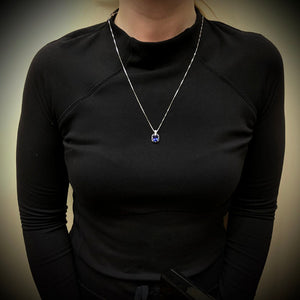 14K White Gold Oval Tanzanite Pendant with Diamond Bail 2.65 Carats