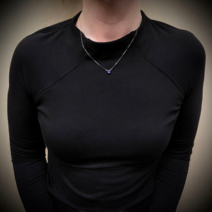14K White Gold Round Tanzanite Necklace .86 Carats