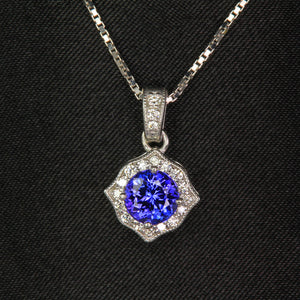 tanzanite and diamond pendant