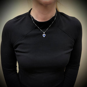 14k White Gold Trilliant Tanzanite and Diamond Pendant 2.80 Carats