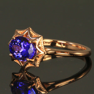 14K Rose Gold Tanzanite Oval Ring