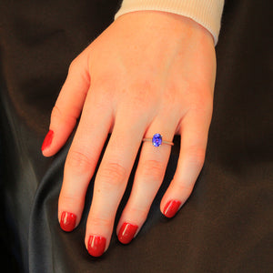 14K White Gold Oval Tanzanite Ring 1.51 Carats