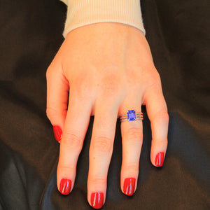 14k White Gold Tanzanite Ring 2.75 Carats