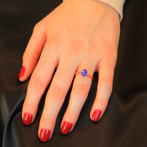 14k Rose Gold Oval Tanzanite Ring
