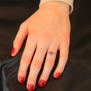 14K Rose Gold Oval Tanzanite Ring .85 Carats