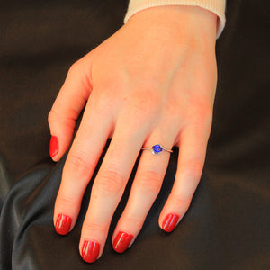 14K White Gold Oval Tanzanite Ring .64 Carats
