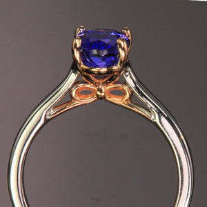 14K White and Rose Gold Tanzanite Ring 1.86 Carats