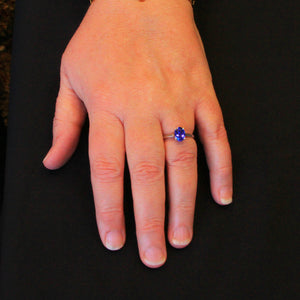 14K White Gold Oval Tanzanite Ring 1.32 Carats
