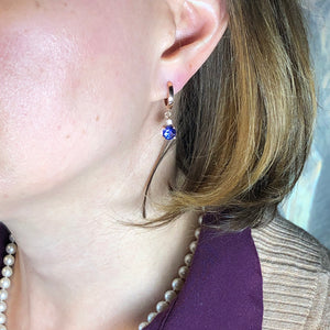 Tanzanite Rose Gold Huggie Earrings 2.60 Carats