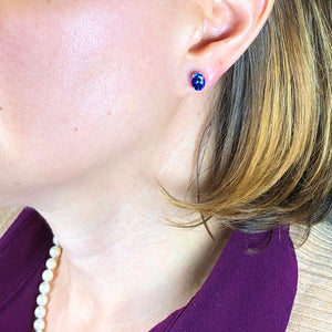 14k White Gold Oval Stud Tanzanite Earrings 2.67 Carats