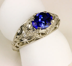 White Gold Tanzanite Ring by Christopher Michael 