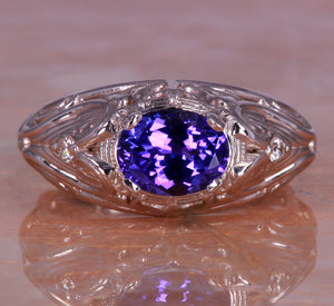 White Gold Tanzanite Ring by Christopher Michael 