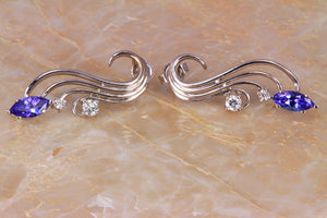 Tanzanite Elegant Swirl Earrings 1.11 Carats