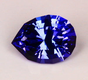 Excellent Cut Pear Shaped Tanzanite With Violet Blue Intense Color 4.45 Ct.