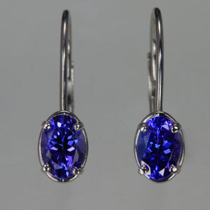 Lever Back Tanzanite Earrings 1.20 Carats