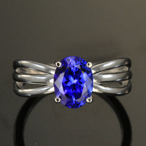 Tanzanite Ring in 14kt White Gold 1.96 Carat